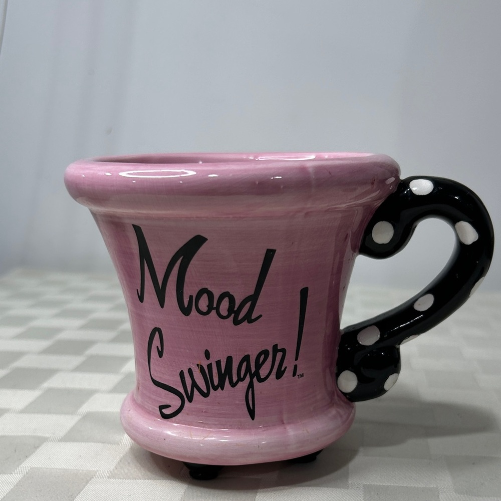 Pink Mug with Black Polka Dot Handle
